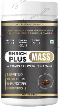 Enrich+ Mass Weight Gainer Ashwagandha with Multivitamins & Multiminerals Protein Powder Rich Chocolate