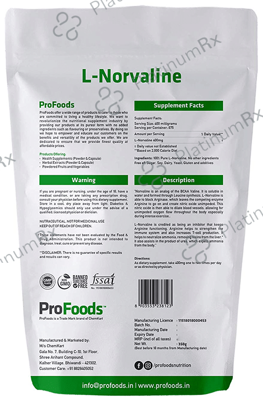 ProFoods L-Norvaline 350 gm