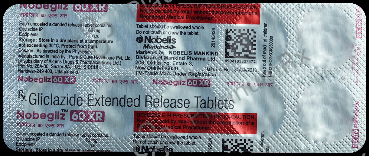 Nobegliz XR 60mg Tablet 10s