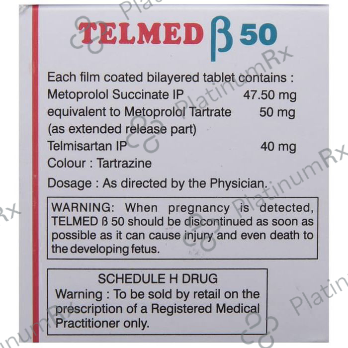 Telmed Beta 50mg Tablet 10s
