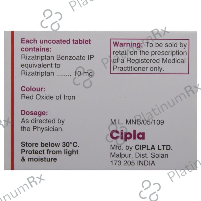 Rizact 10mg Tablet 4s