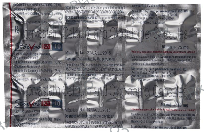 Storvas CV 10/75mg Capsule 10s