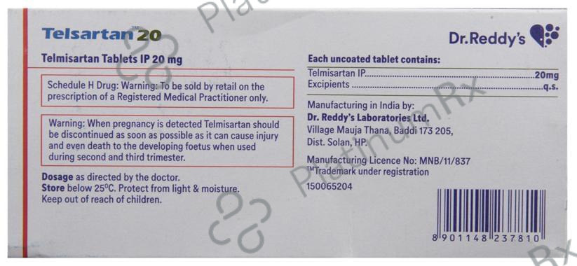 Telsartan 20 Tablet 14 Tablet