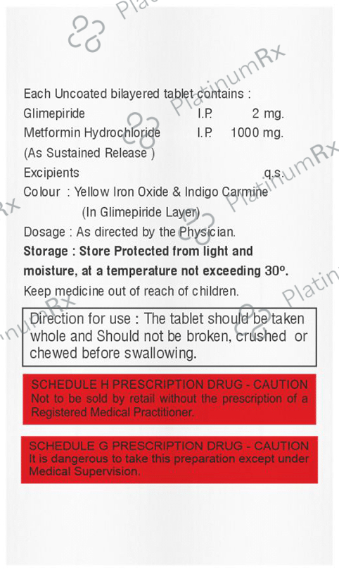 Mexfib G Forte 2mg/1000mg Tablet