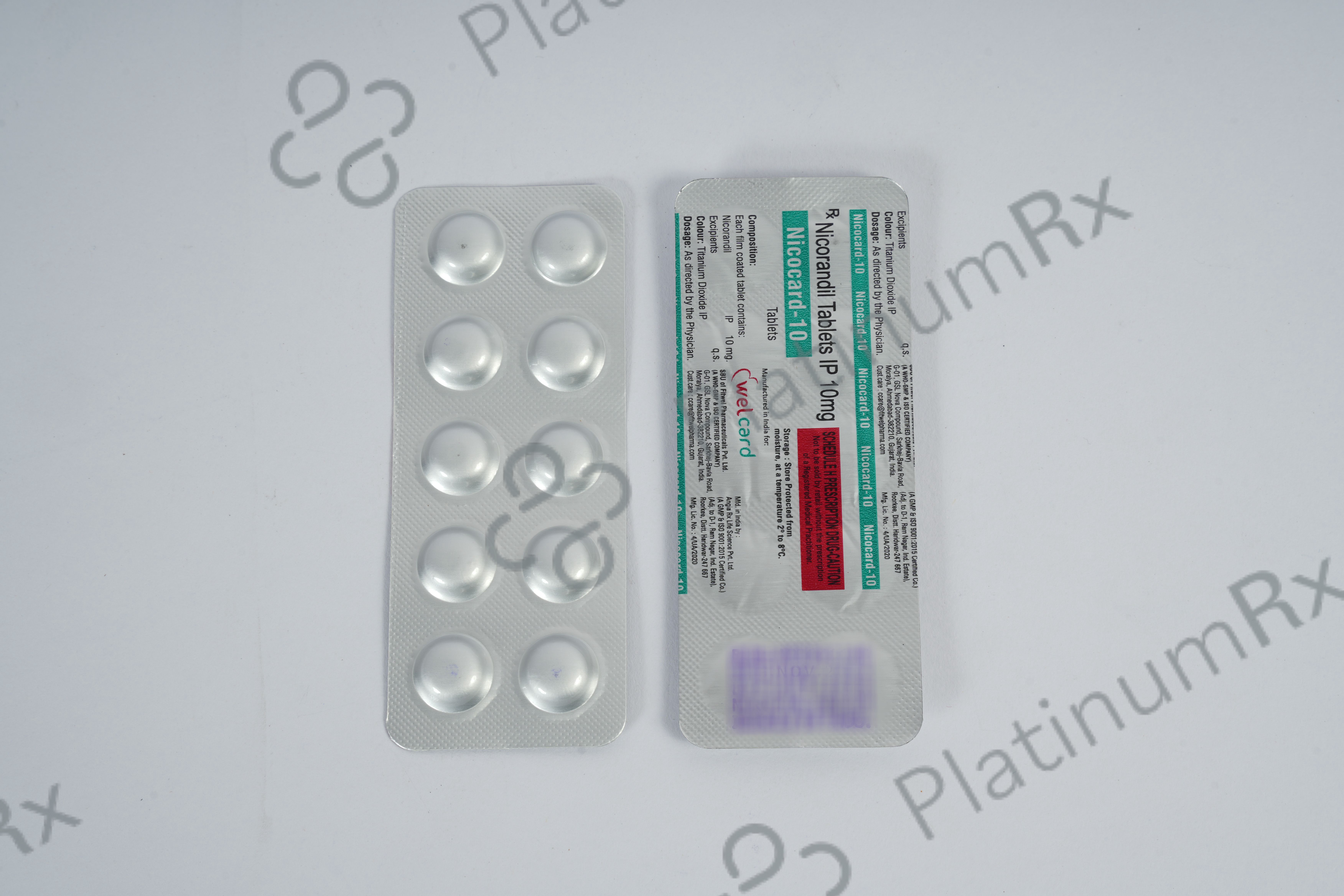 Nicocard 10mg Tablet 10s