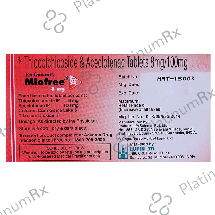 Miofree A 100/8mg Tablet 10s