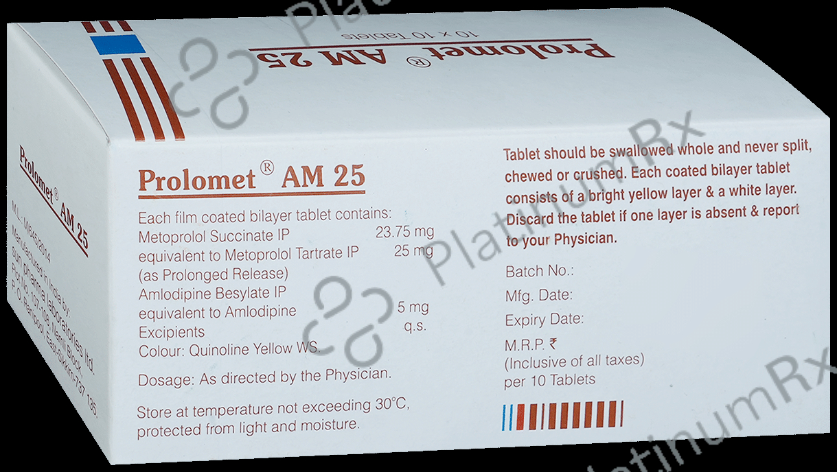 Prolomet AM 5/25mg Tablet PR 10s