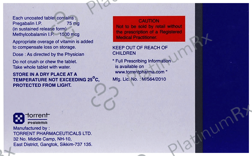 Pregalin M SR 75 Tablet 15 tablets