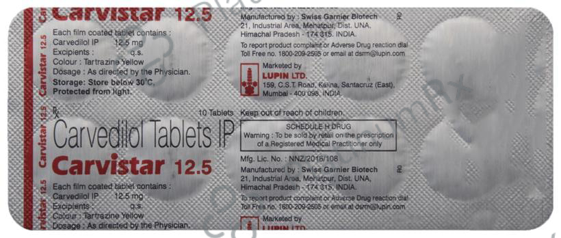 Carvistar 12.5mg Tablet 10s