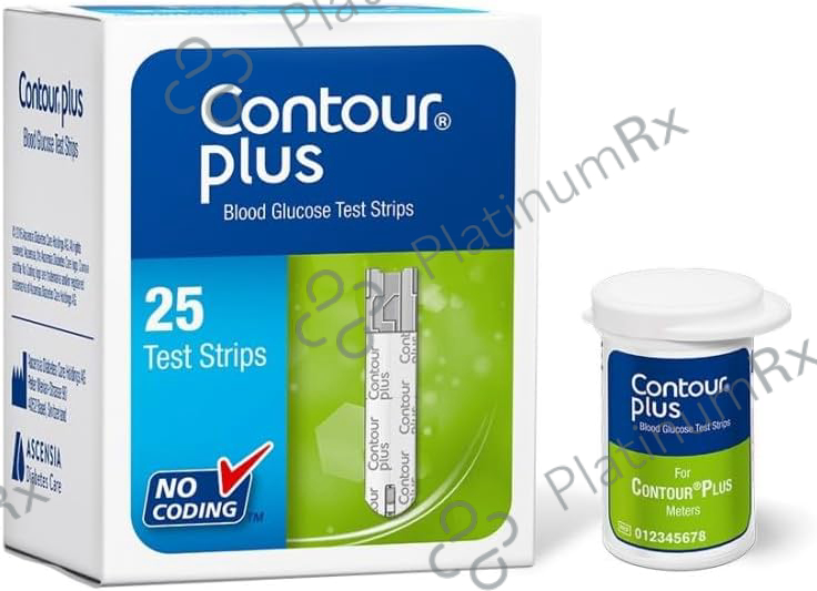 Contour Plus Blood Glucose Test Strip (Only Strips) 25s