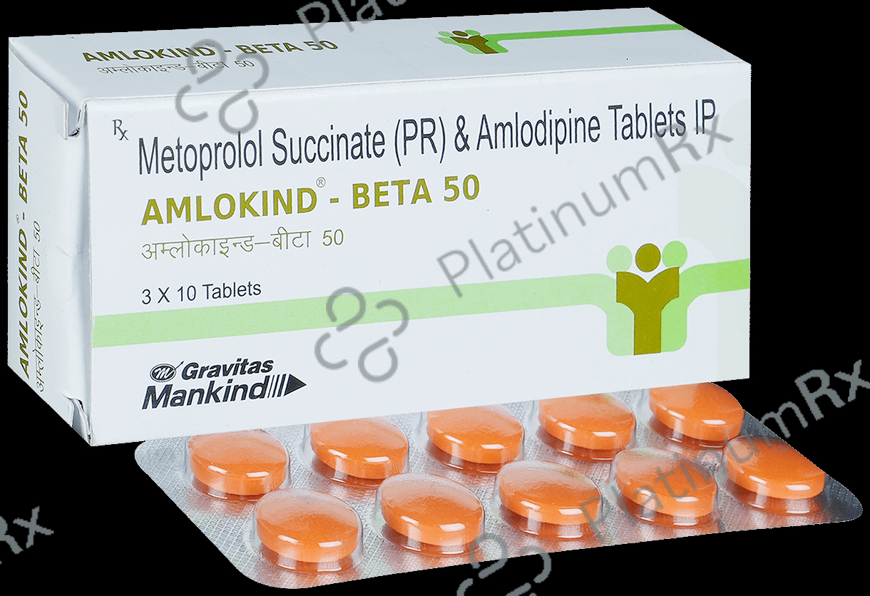 Amlokind Beta 50mg Tablet PR 10s