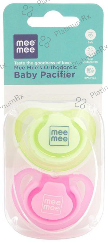 Mee Mee Orthodontic Baby Pacifier Pink and Green