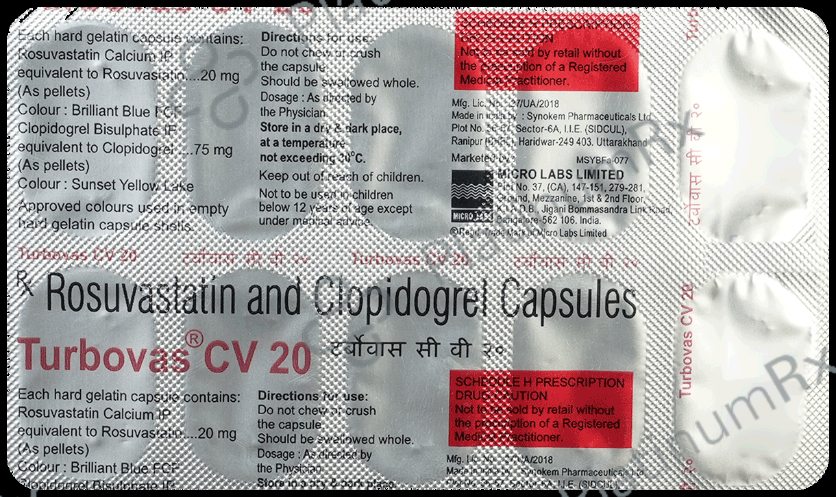 Turbovas CV 20/75mg Capsule 10s