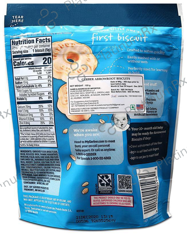 Gerber Arrowroot Biscuits Crawler 10+ Months Biscuit