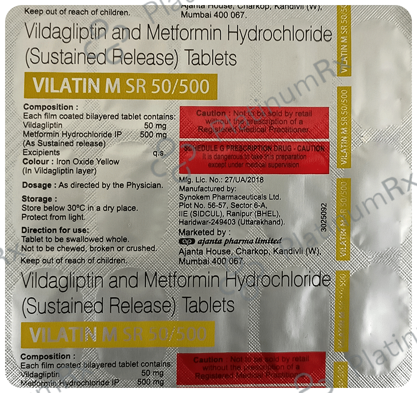 Vilatin M SR 50/500 Tablet
