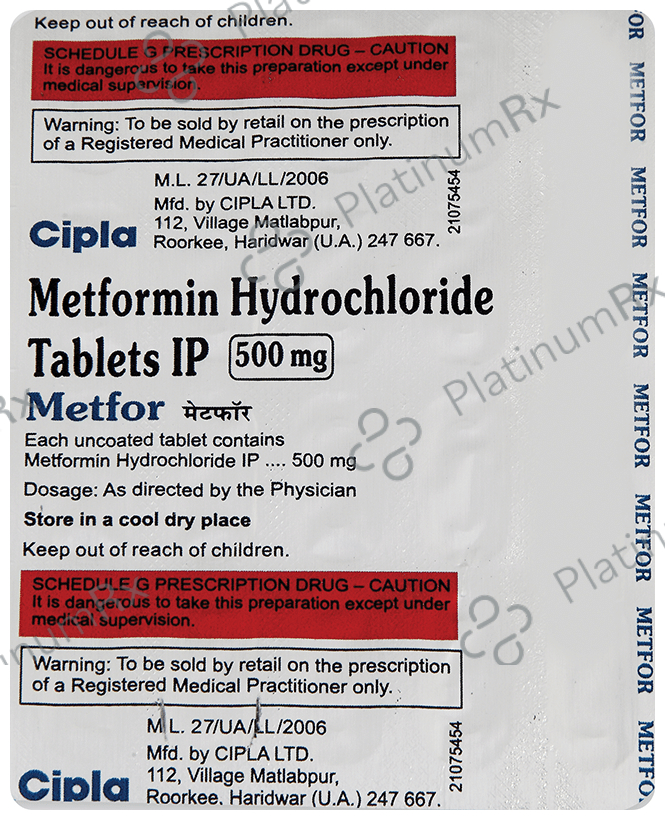 Metfor 500 Tablet 20s