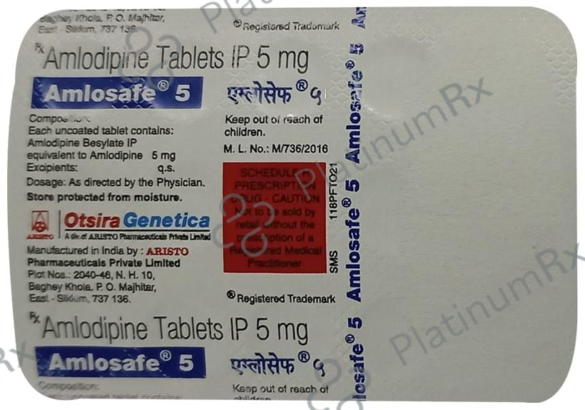 Amlosafe 5mg Tablet 15