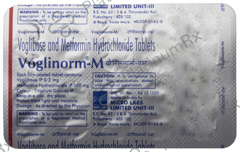 Voglinorm M 500/0.2mg Tablet 10s