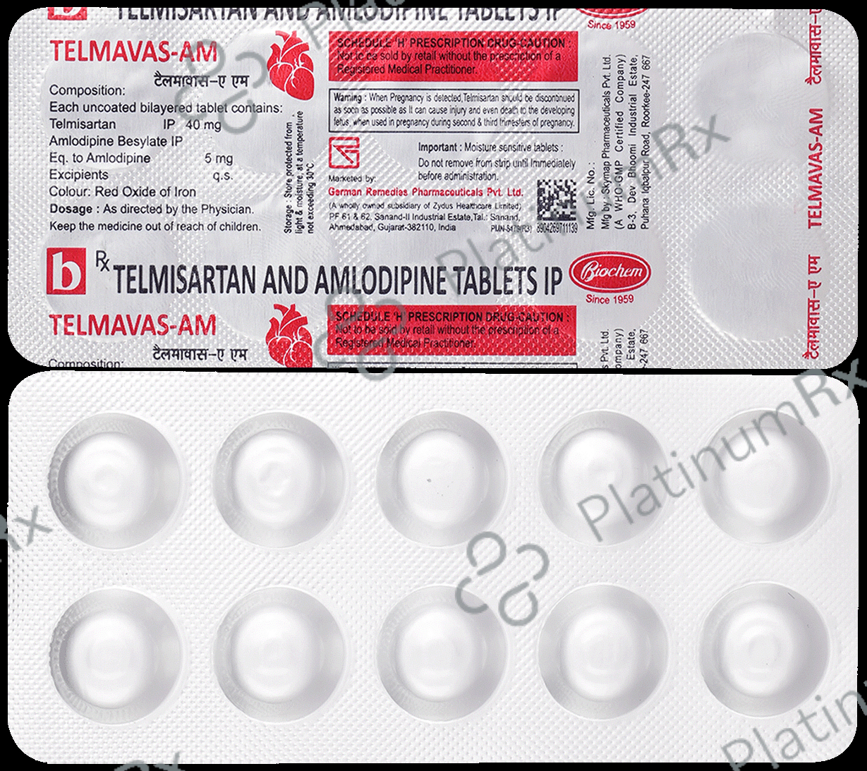 Telmavas AM 40/5mg Tab 10s