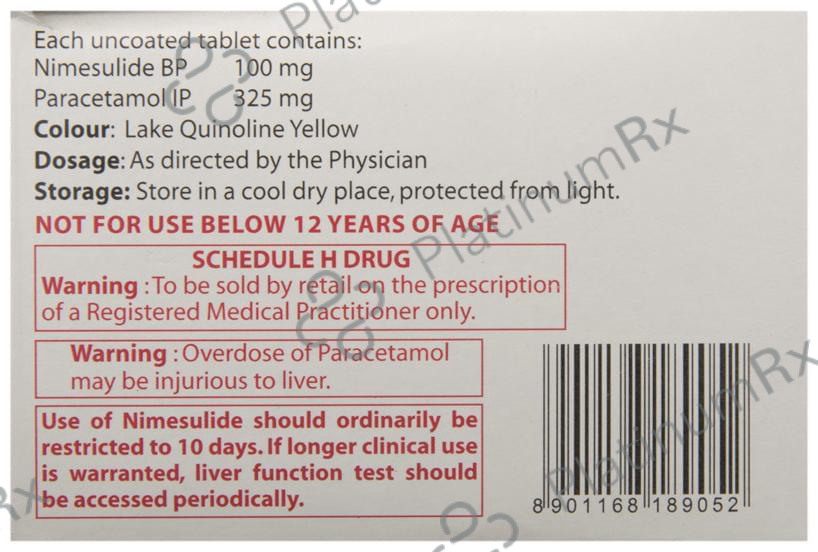 Nimulid HF 100/325mg Tablet 10s