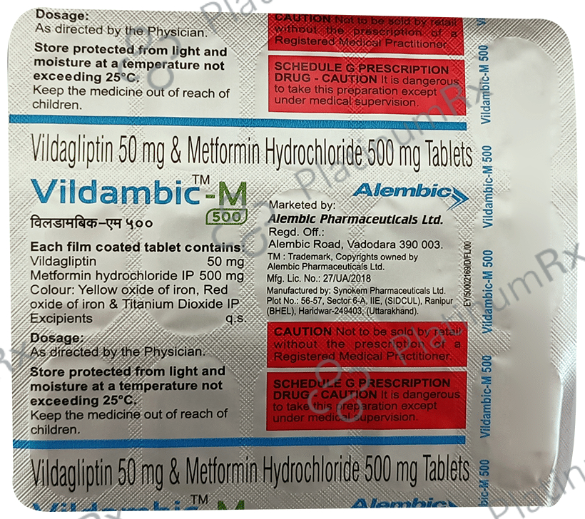 Vildambic M 500/50mg Tablet 15s