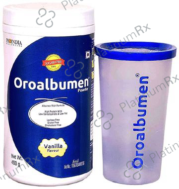 Proindia Healthcare Oroalbumen - Albumen Rich Formula with High Protein - Flavour Powder Vanilla 400 Powder