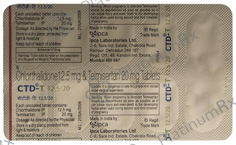 CTD-T 12.5/20 Tablet 10 Tablet