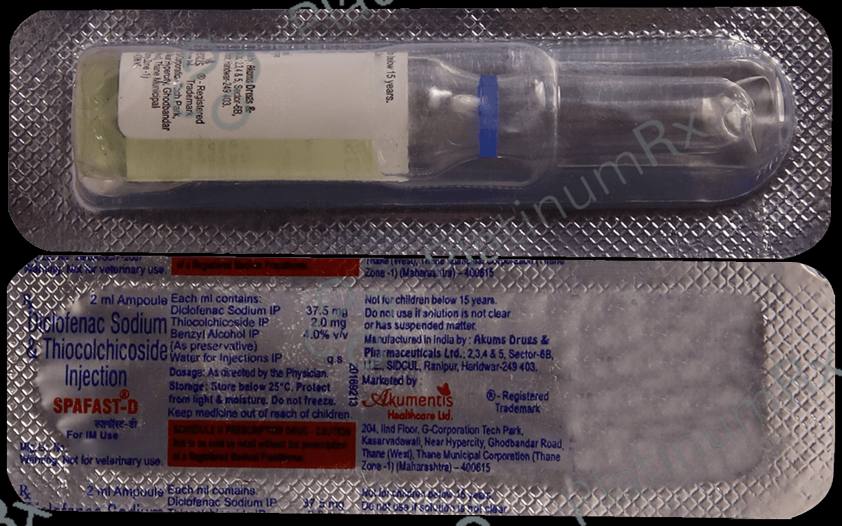 Spafast D 2mg/37.5mg Injection