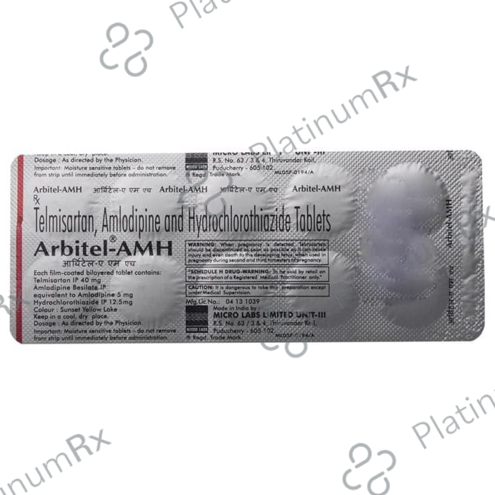 Arbitel AMH 5/12.5/40mg Tablet 10s