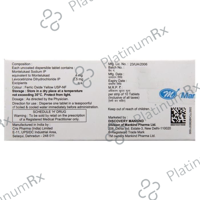 Monticope Kid 2.5/4mg Tablet 10s