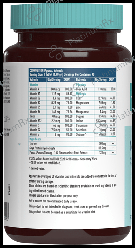 Healthkart HK Vitals Multivitamin with Multimineral, Amino Acids, Taurine & Ginseng Extract - For Energy, Immunity & Stamina - Tablet 90 tablets