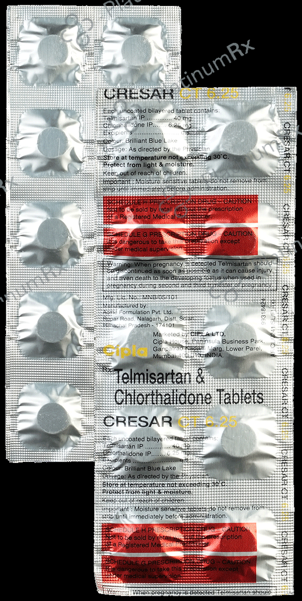 Cresar CT 6.25 40/6.25mg Tablet 10s