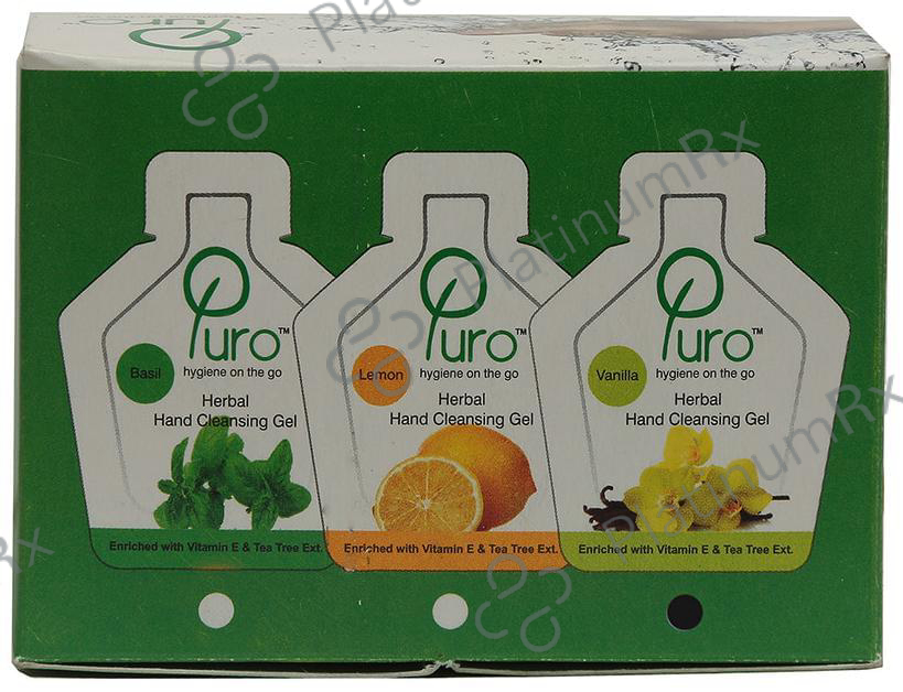 Puro Herbal Hand Cleansing Gel Sanitizer Sachet Vanilla 50 Sachets