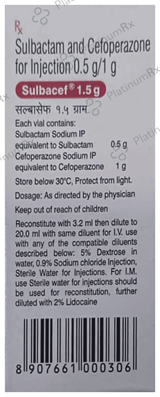 Sulbacef 1000mg/500mg Injection