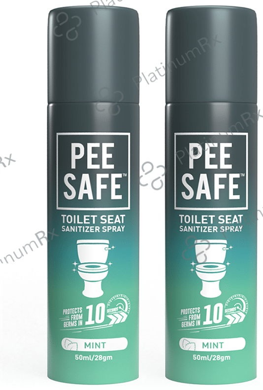 Pee Safe Toilet Seat Sanitizer Spray (50ml Each) Mint 2 bottles