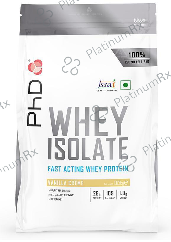 PHD Whey Isolate Fast Acting Whey Protein Powder Vanilla Creme 2 kg