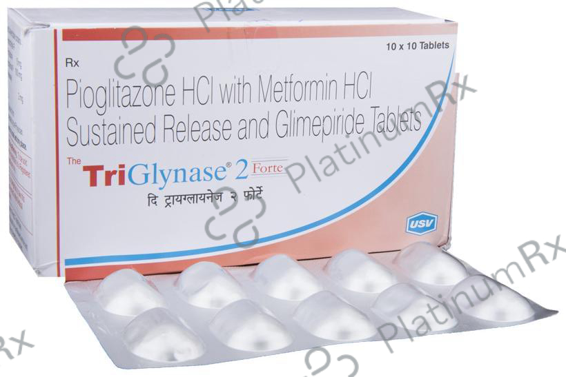 Triglynase Forte 2/1000/15mg Tablet SR 10s