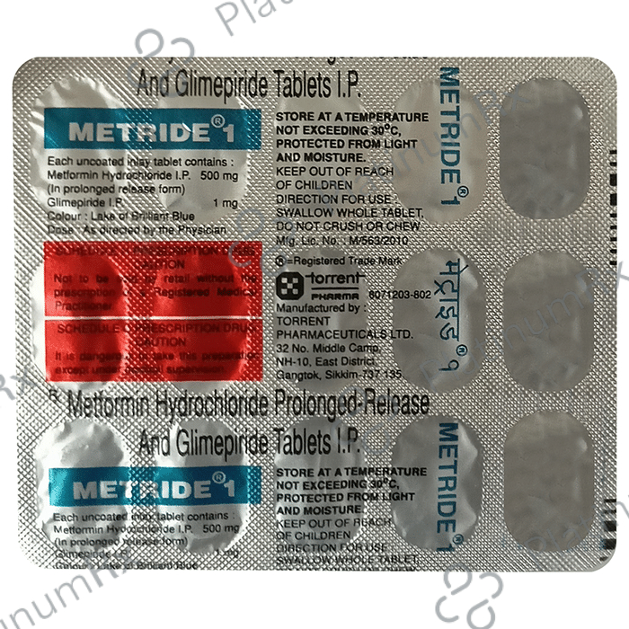 Metride 1/500mg Tablet PR 15s
