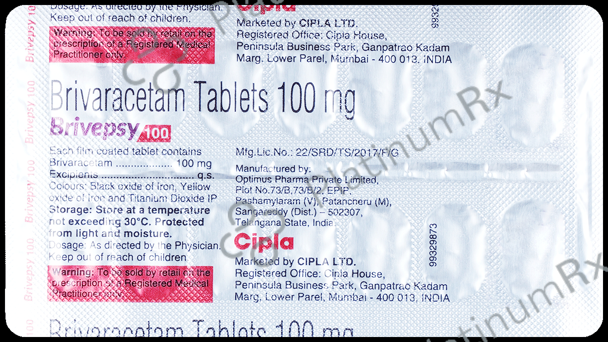 Brivepsy 100mg Tablet 14 Tablet