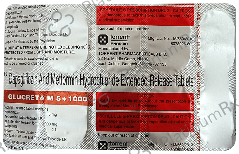 Glucreta M 5/1000mg Tablet ER 10s