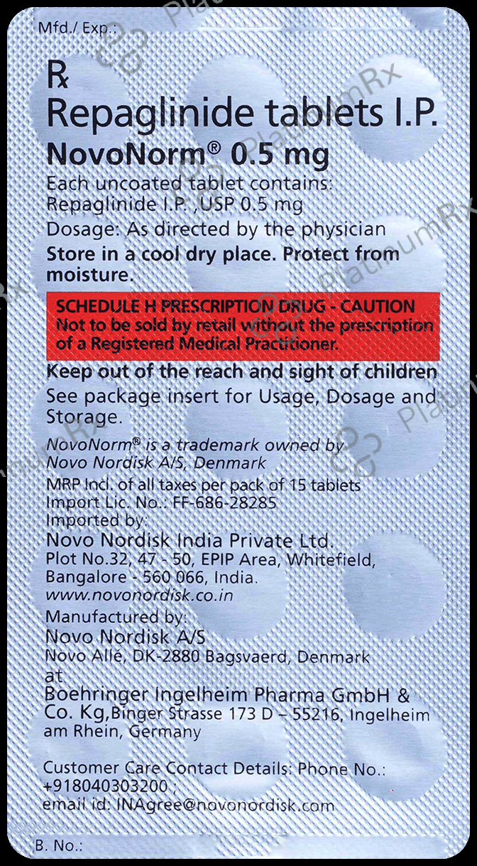 Novonorm 0.5mg Tablet 30 Tablet