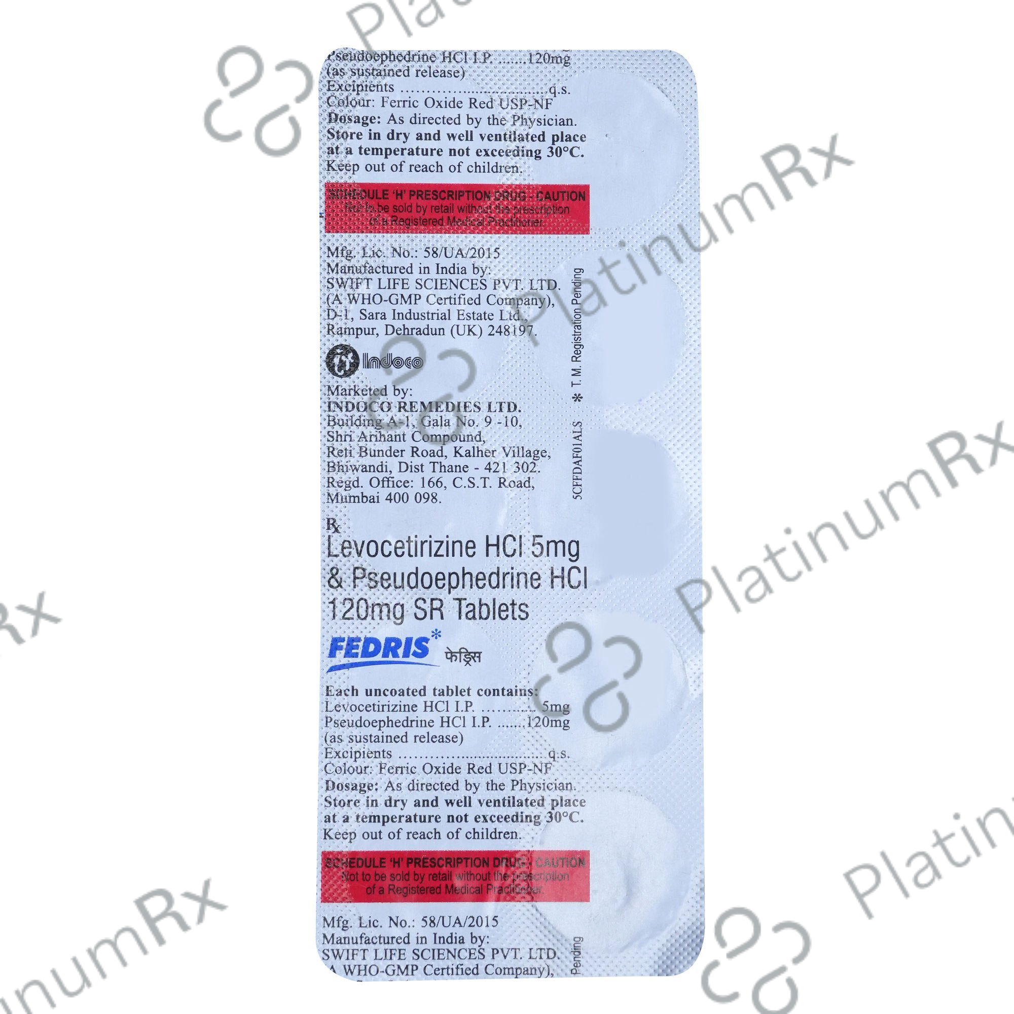 Fedris 5/120mg Tablet 10s