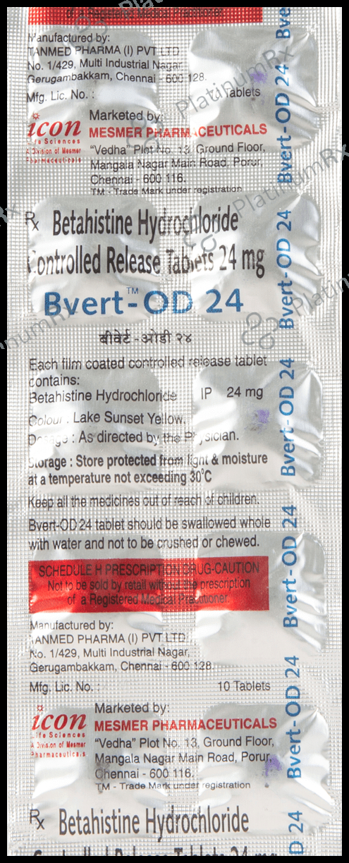 Bvert OD 24mg Tablet CR 10s