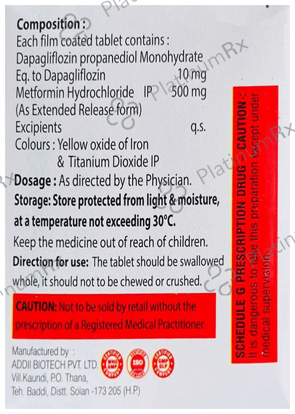 Dapagnx M 10/500mg Tablet ER 10s