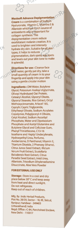 Maxisoft PH Balanced Advance Depigmentation Cream (50gm Each) 2 Tubes