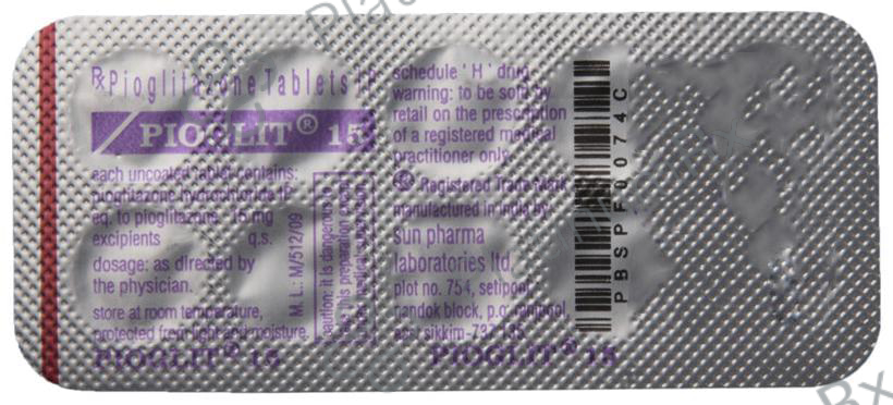 Pioglit 15mg Tablet 10s