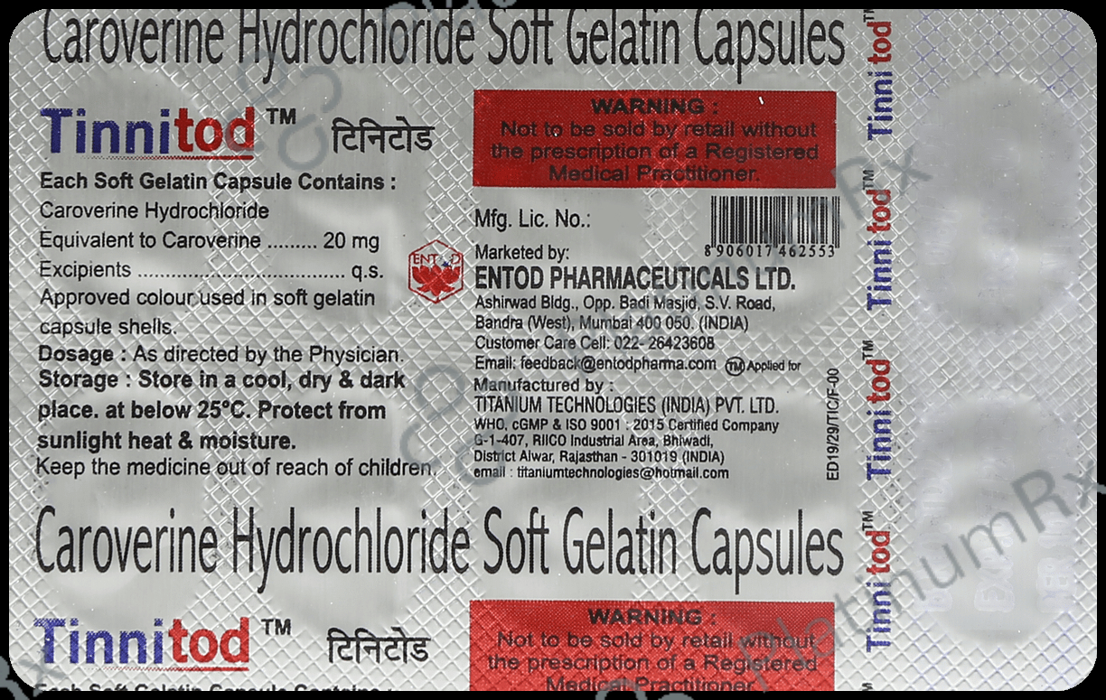 Tinnitod 20mg Capsule 10s