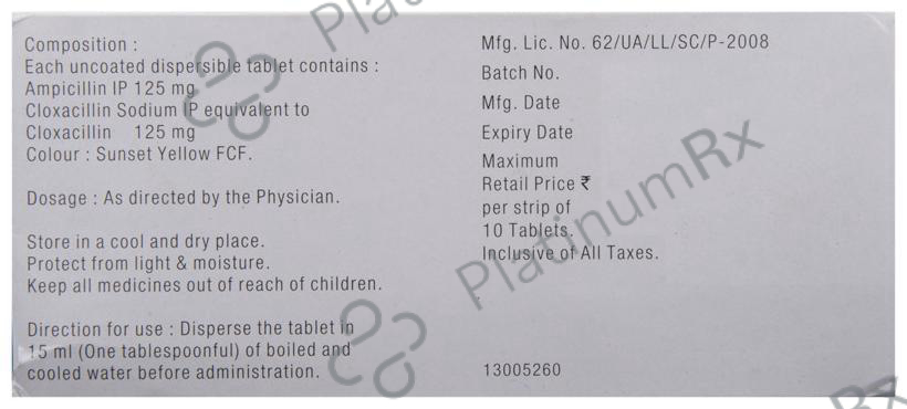 Ampoxin Kid 125/125mg Tablet 10s