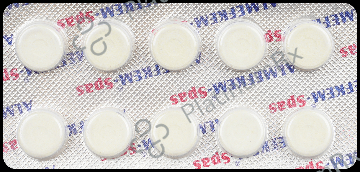 Almefkem Spas 10/250mg Tablet 10s