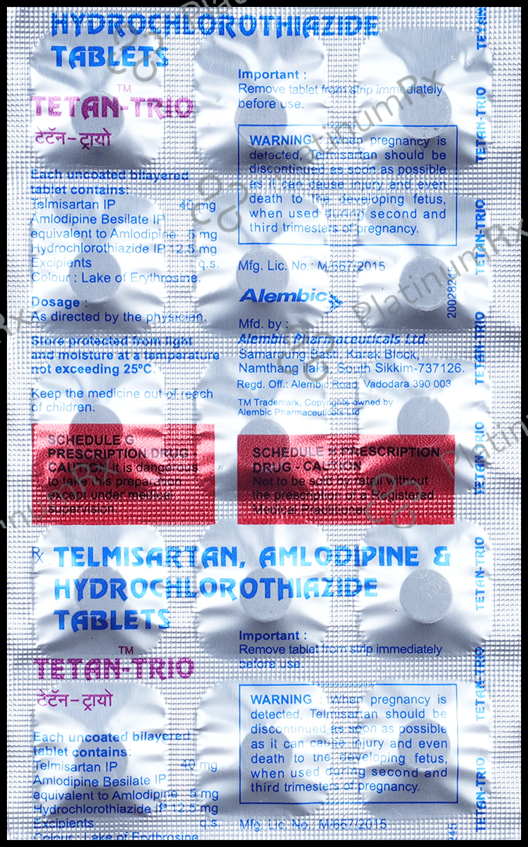 Tetan Trio 5/12.5/40mg Tablet 15s
